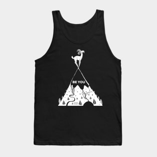 How to live - be you! Mountain sheep on summit Tank Top